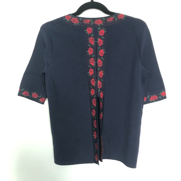Club Monaco rose knit sweater navy womens - Picture 4 of 5